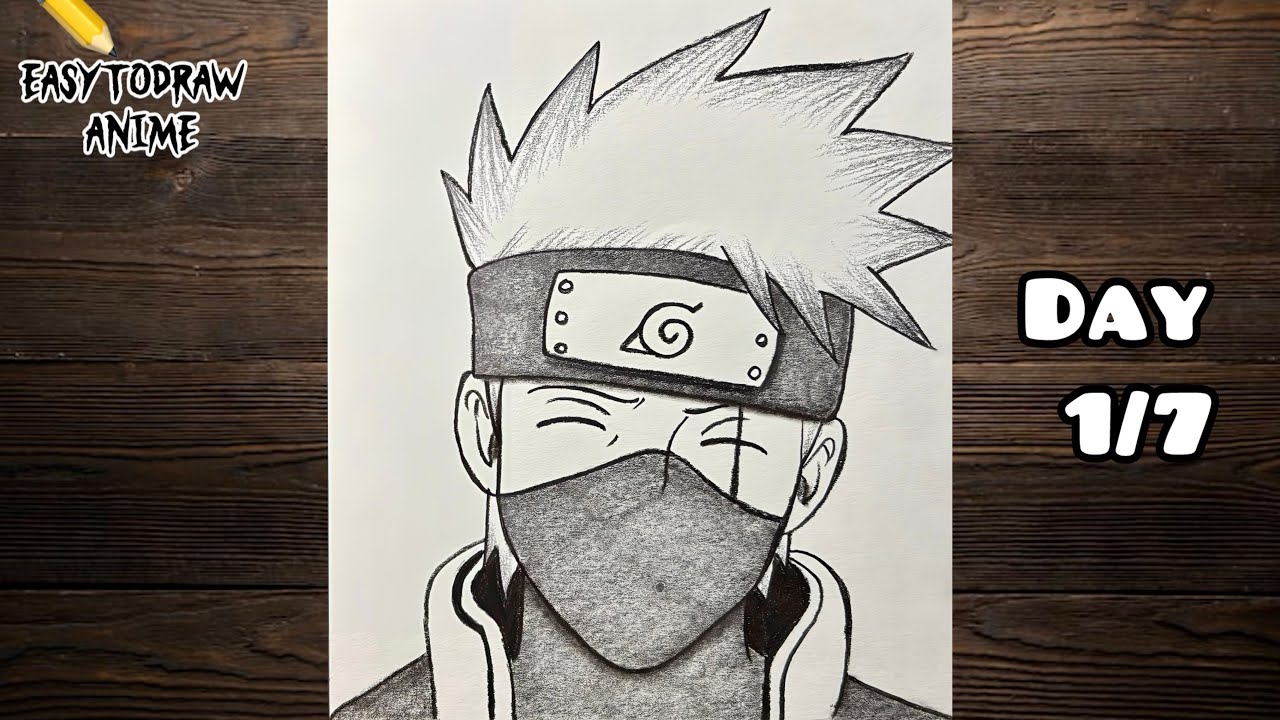 Easy Anime Drawing || How to Draw Kakashi Hatake || Naruto Drawing Tutorial for Beginners