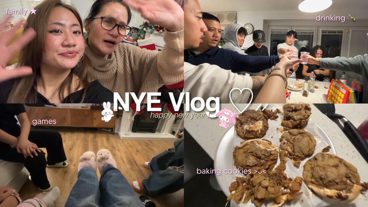 NYE Vlog ♡⸝⸝ | Baking cookies, Games + Dancing •ᴗ•