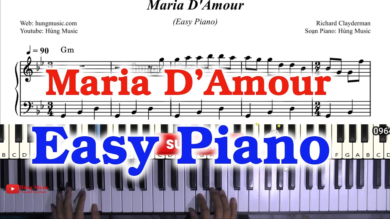Mariage d'Amour Piano Easy - Hùng Music
