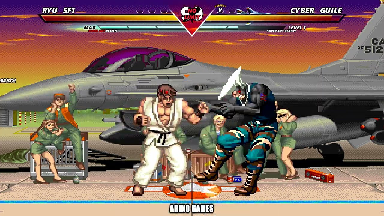 RYU SF1 VS CYBER GUILE