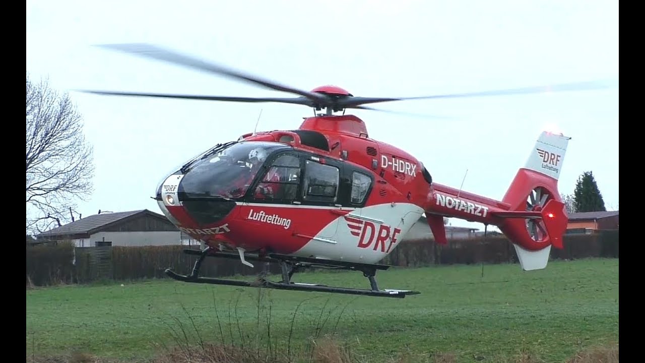 Rettungshubschrauber Christoph 64 Angermünde (D-HDRX) | Start bei Regen in Velten