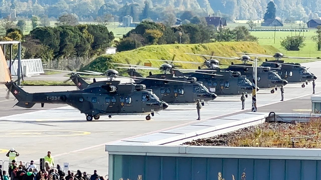 Super Puma AS 332 M1 Helikopterflug von Meiringen nach Axalp 2023