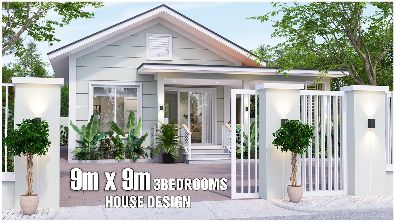 3 Bedroom House Design | Small Modern Home with Sectional Living & Outdoor Space