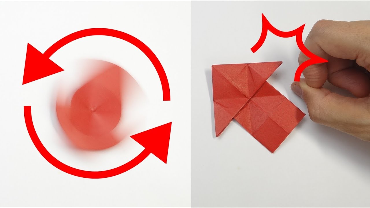 折り紙おもちゃ「クルクルやじるし」Origami Toy 