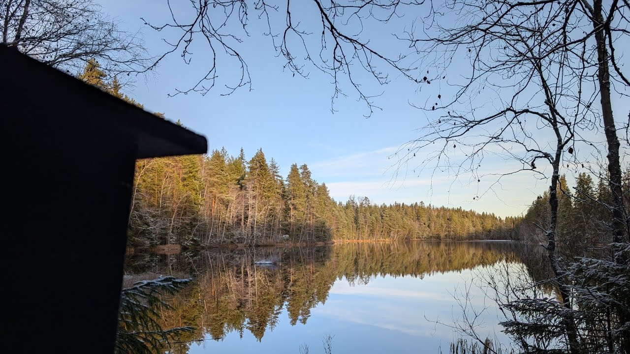 Walking in Finnish nature park Kaitajärvi