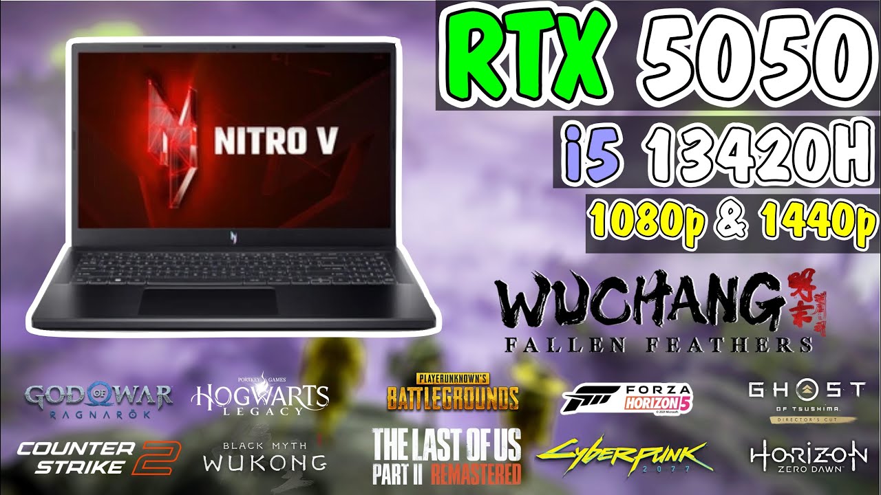 Acer Nitro V 15 2025 Laptop RTX 5050 | Test Game 1080 & 1440p | High Setting