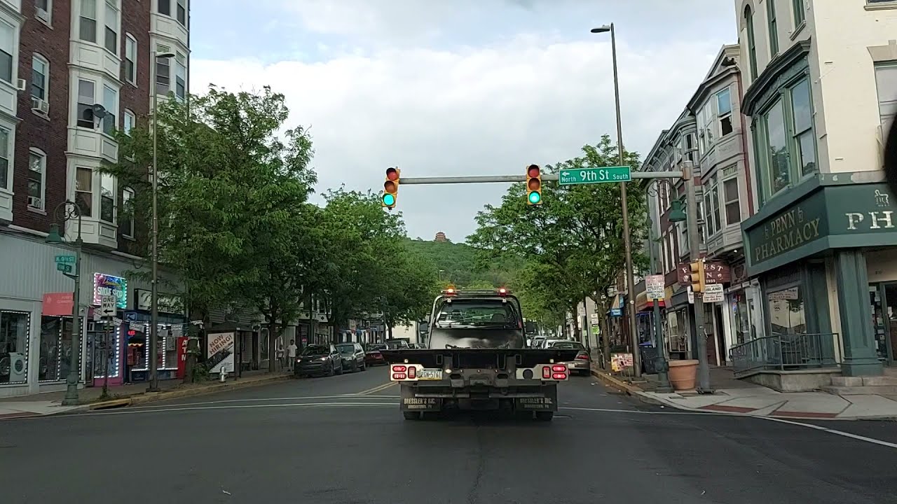Driving from Downtown to The Pagoda in Reading,Pennsylvania
