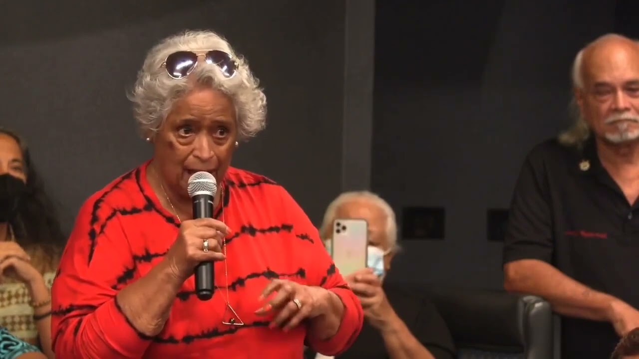 Dr. Pualani Kanakaole Kanahele speaks against any further development on Mauna Kea