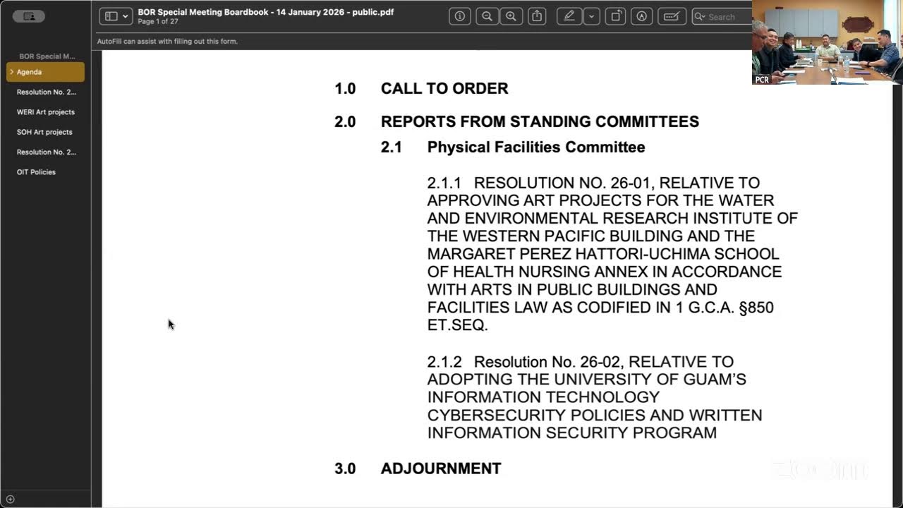 Full Board of Regents Special Meeting - January 14, 2026 at 4:30pm