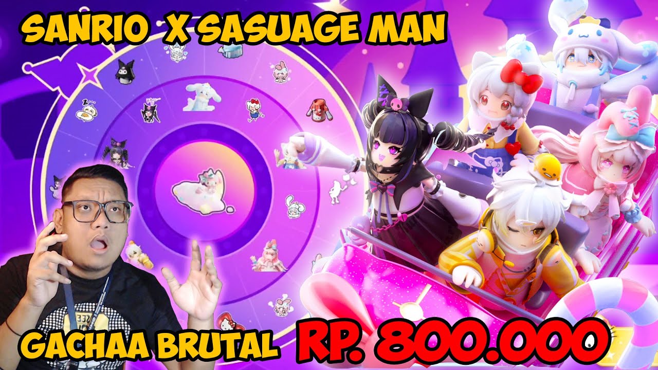 GACHAA BRUTAL SANRIO KARAKTER X SAUSAGE MAN HABISKAN BERAPA CANDY ?? #sausageman #sanrio