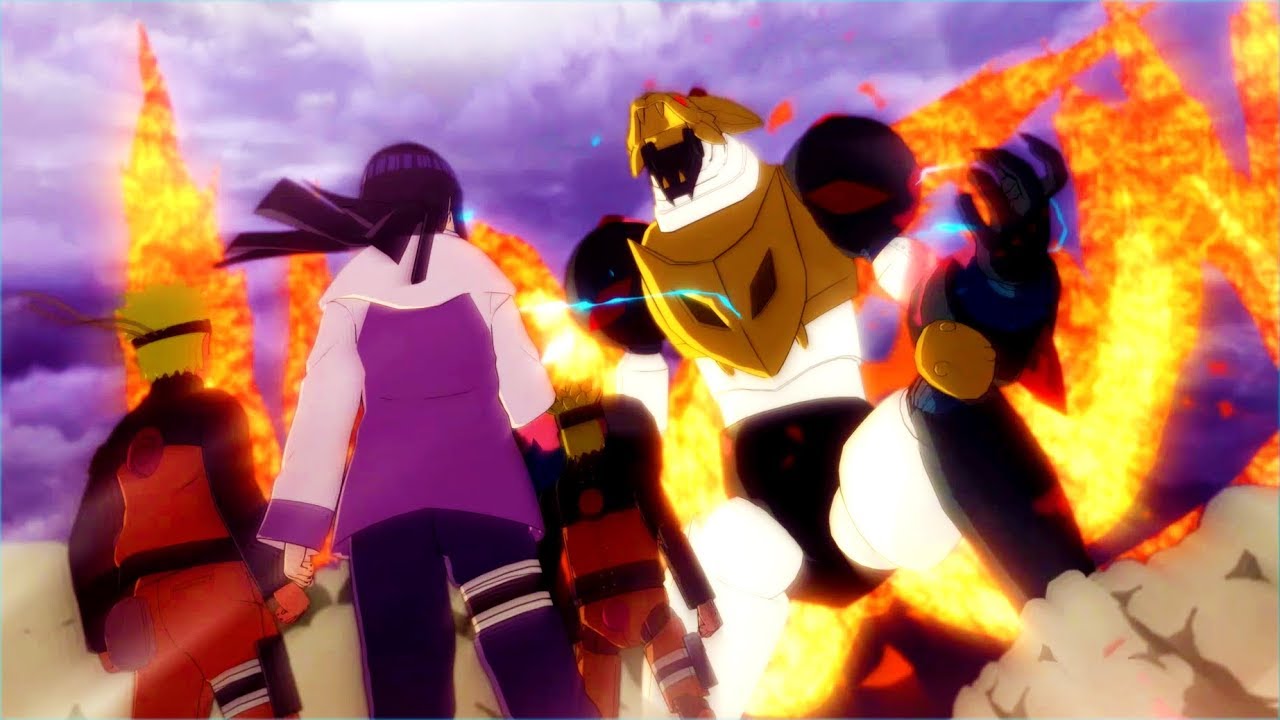 Naruto and Hinata vs Kyuubi mode Mecha Naruto - Ultimate Ninja Storm Revolution Game