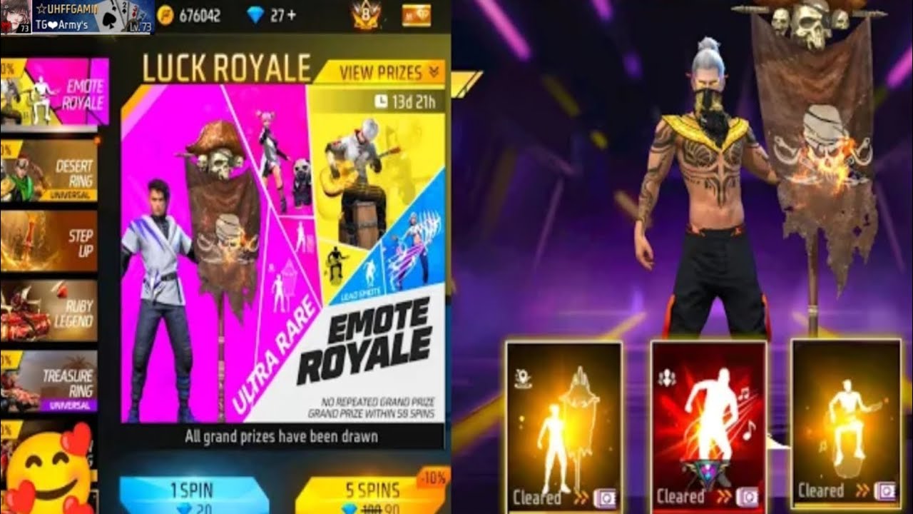 NEW EMOTE ROYALE EVENT FREE FIRE | PIRATES FLAG EMOTE RETURN EVENT SPIN | FREE FIRE NEW EVENT