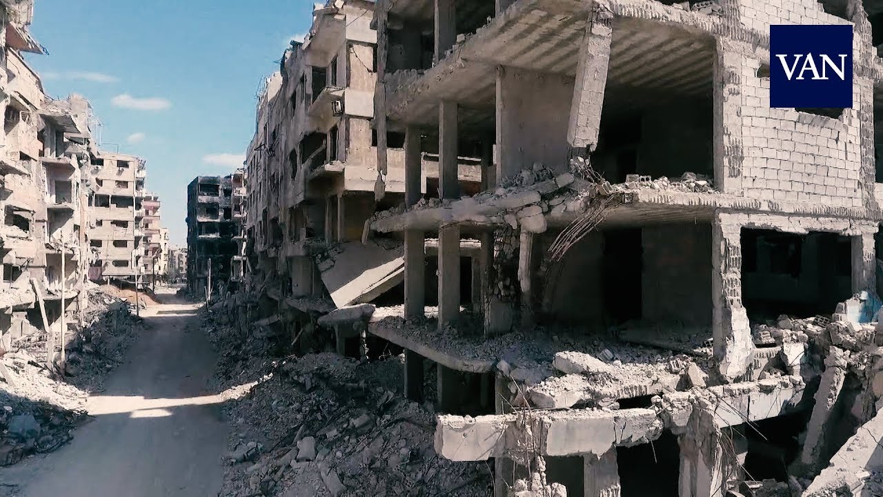 La destrucción de Duma (Siria) desde un dron