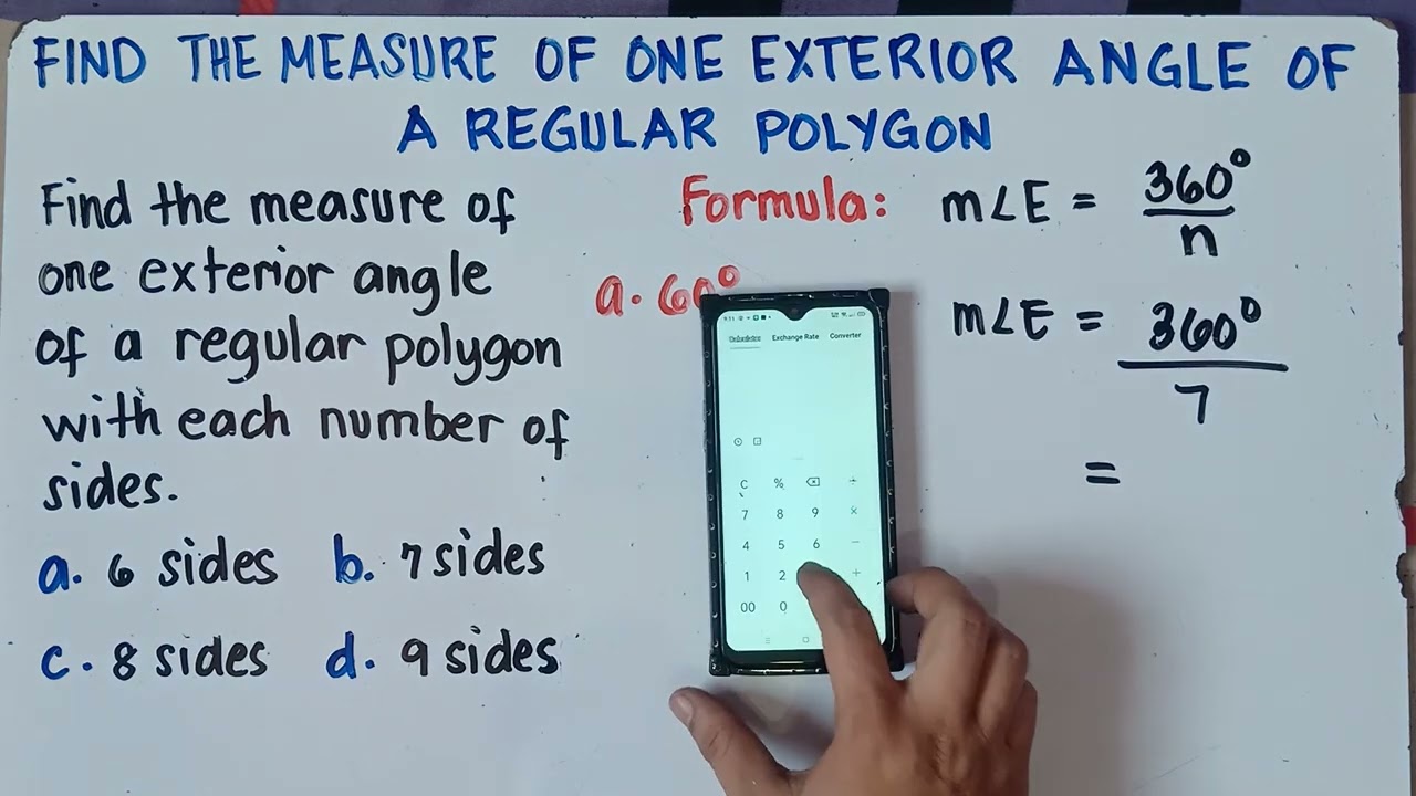 Finding the measure of One Exterior Angle of a Regular Polygon | Matatag Curriculum | Grade 7 |