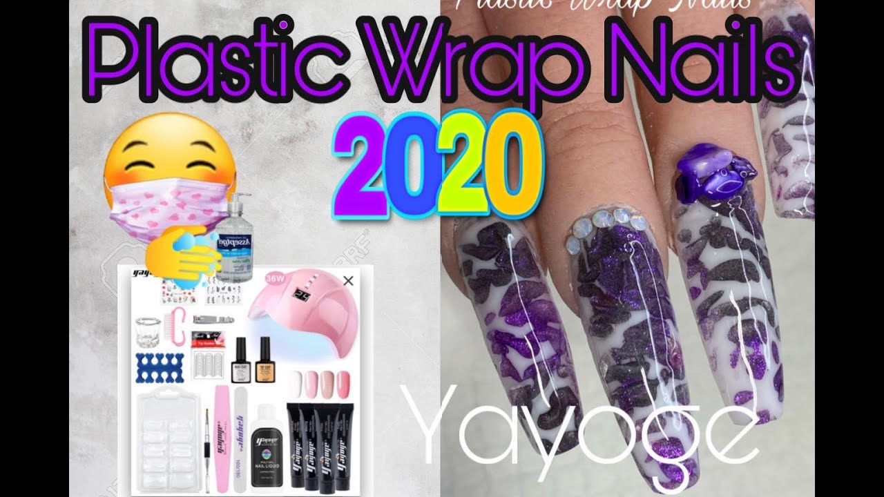 Experiment Using Yayoge Poly Gel Kit/Plastic Wrap Nails 2020!!