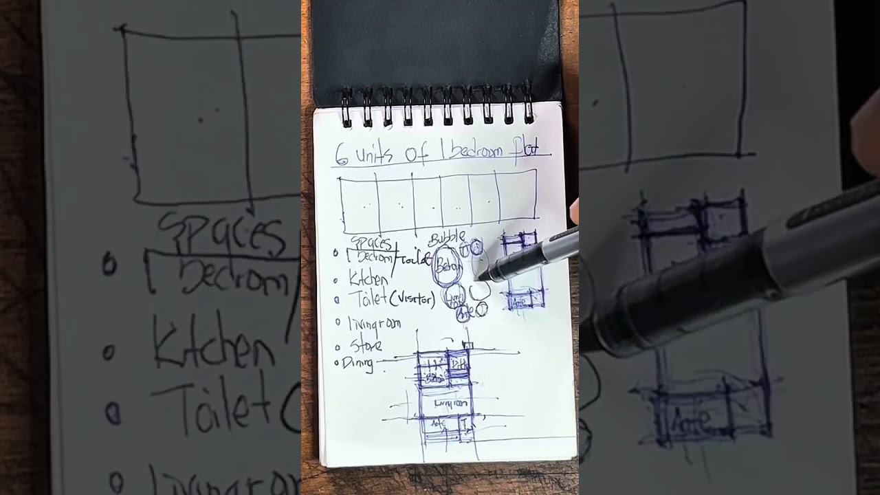 6 Units of 1 bed floor plan sketch idea