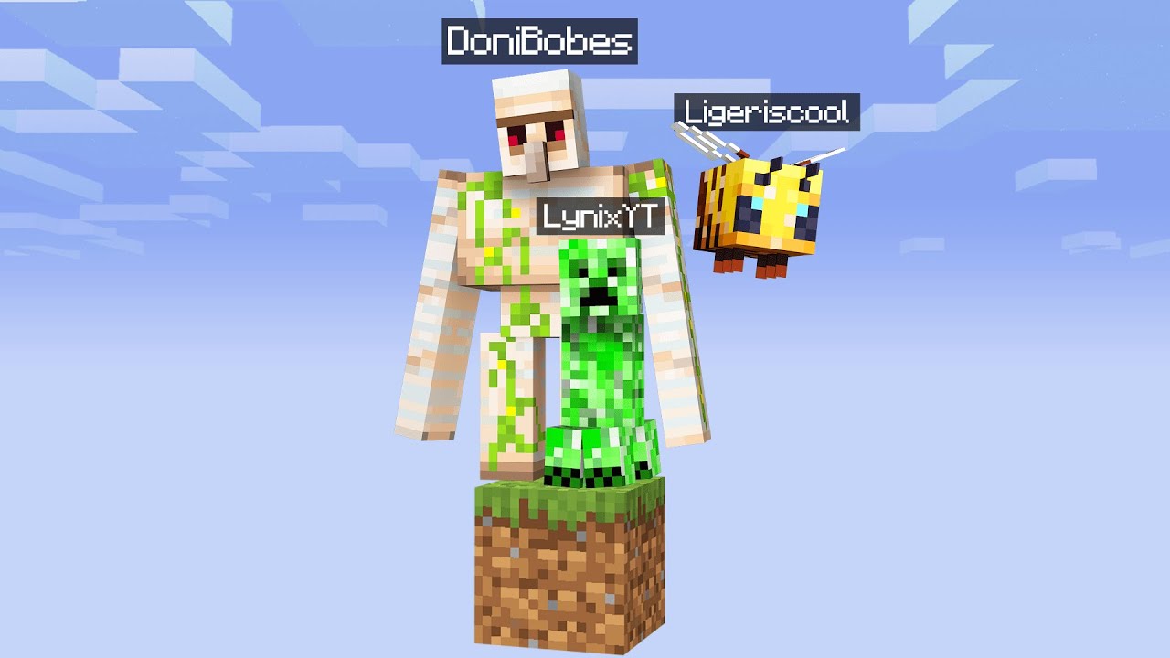 Minecraft One Block, но мы меняем форму каждую минуту..