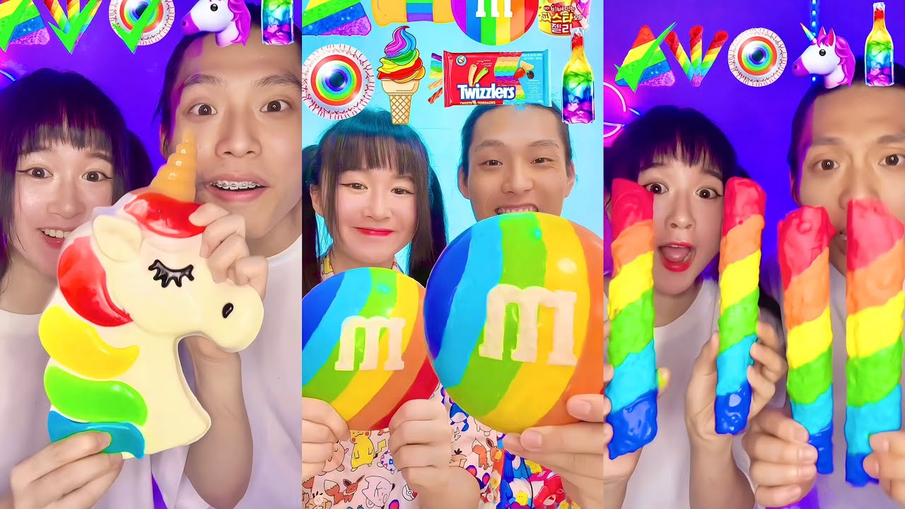 Rainbow Small to Giant Food Challenge Compilation! 🥵 (Part1)