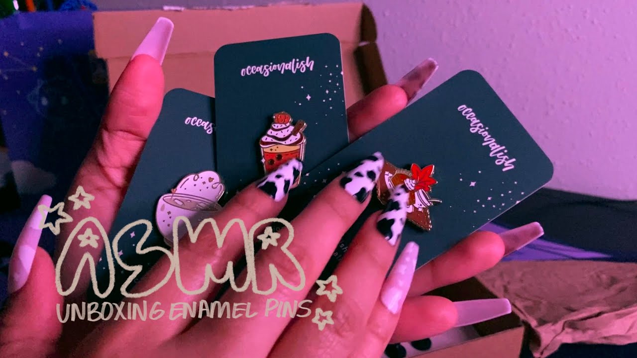 ASMR | unboxing my enamel pins collection pt.1 (no talking)