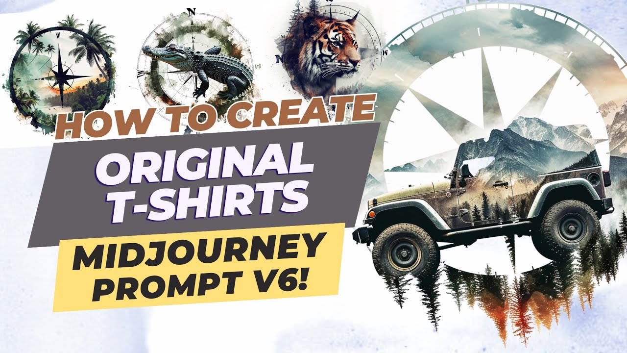 Midjourney Prompt for t-shirts designs version 6, Double Exposure, How to create midjourney t shirts