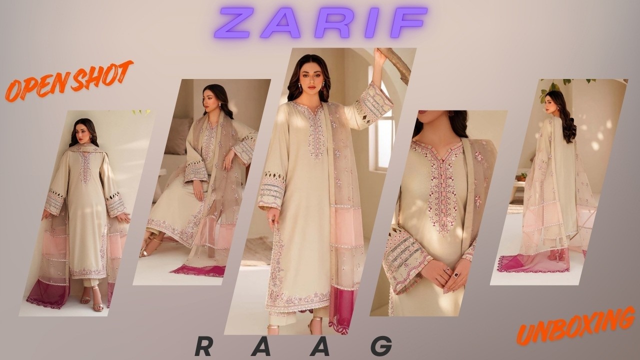 Zarif RAAG 3-Piece Outfit Review | Luxury Pakistani Dresses | Unboxing - Open Shots