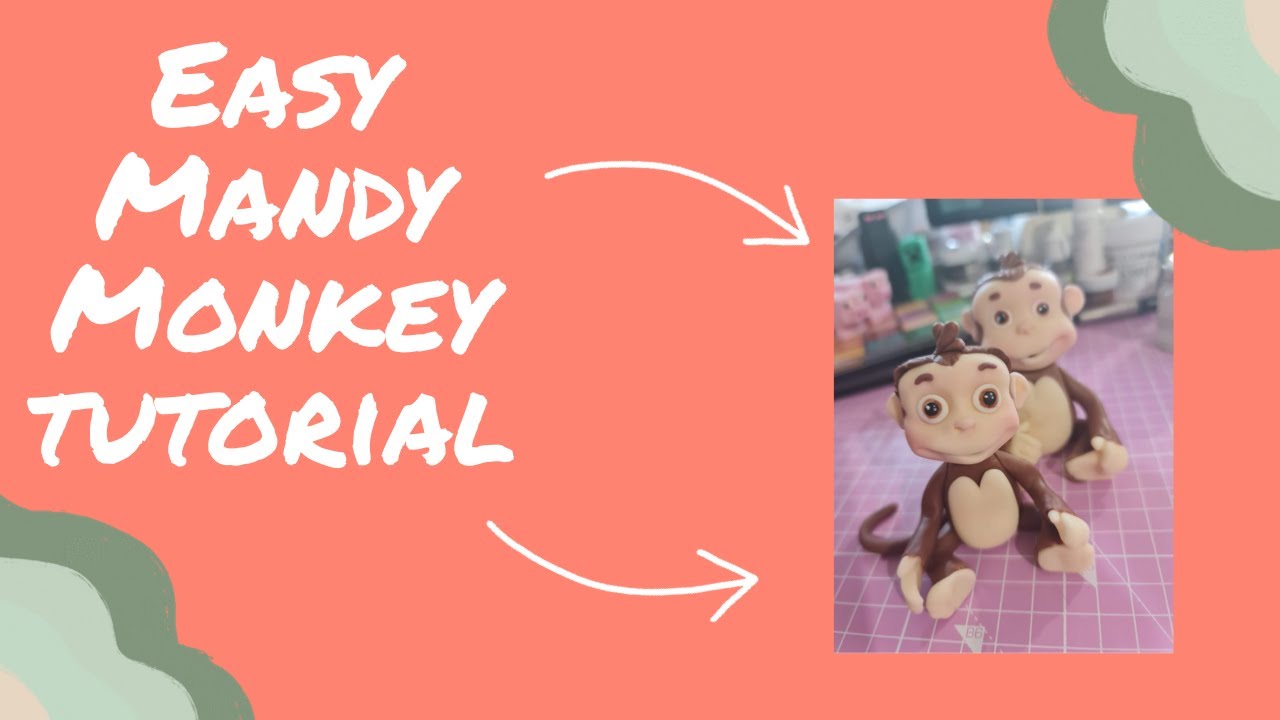 Easy fondant sugarpaste Mandy Monkey from Paw Patrol cake topper tutorial