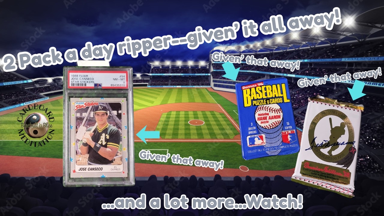 2 Pack a Day Rip, plue another unopened pack for a home rip, plus other items like the Canseco!