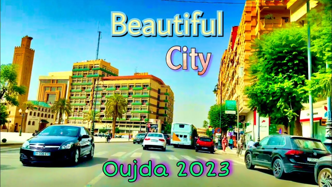 Driving downtown Oujda 2023 Morocco Africa | video music Person walking