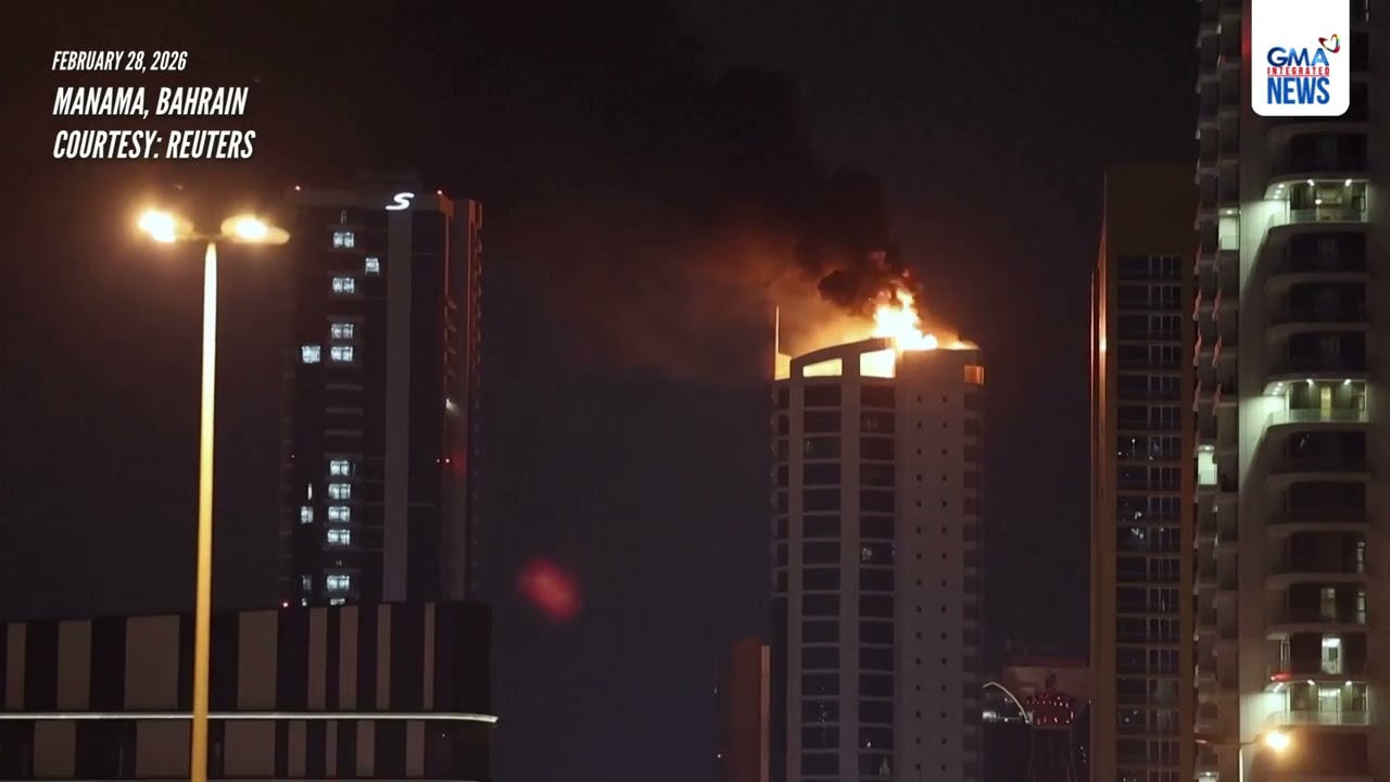 Fire rages at the top of residential building in Bahrain | GMA Integrated News