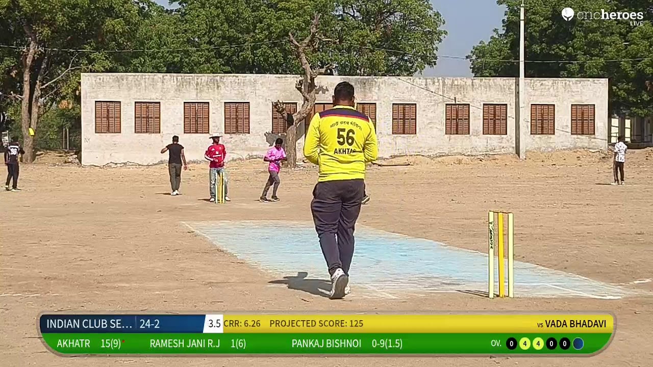 INDIAN CLUB SEDIYA vs VADA BHADAVI live cricket match | T 20 Cricket Championship B Dhani Sanchore