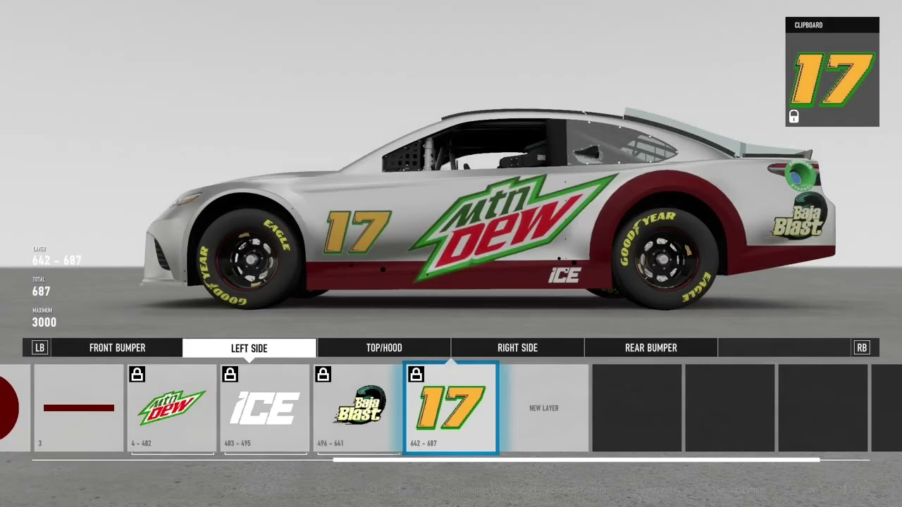 Forza Nascar Mountain Dew Livery