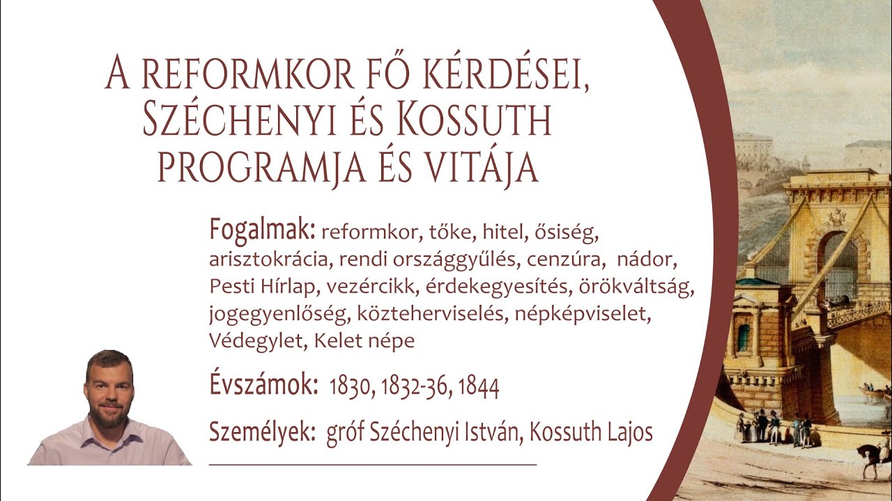 Reformkor - Széchenyi István és Kossuth Lajos reformprogramja (Középszint)