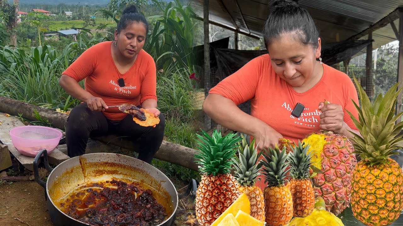 Dulce de piña con unas ricas hojuelas al estilo de Doña Viky