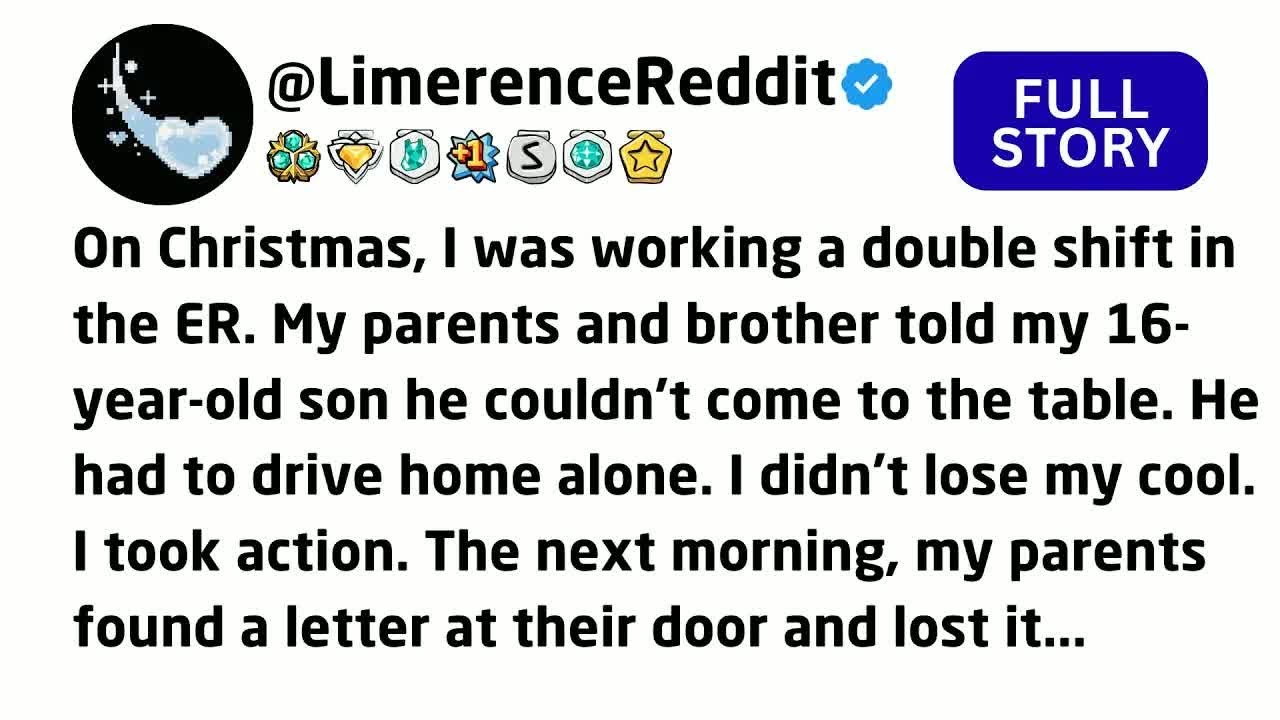 On Christmas, I was working a double shift in the ER. My parents and brother told my 16-year-old...