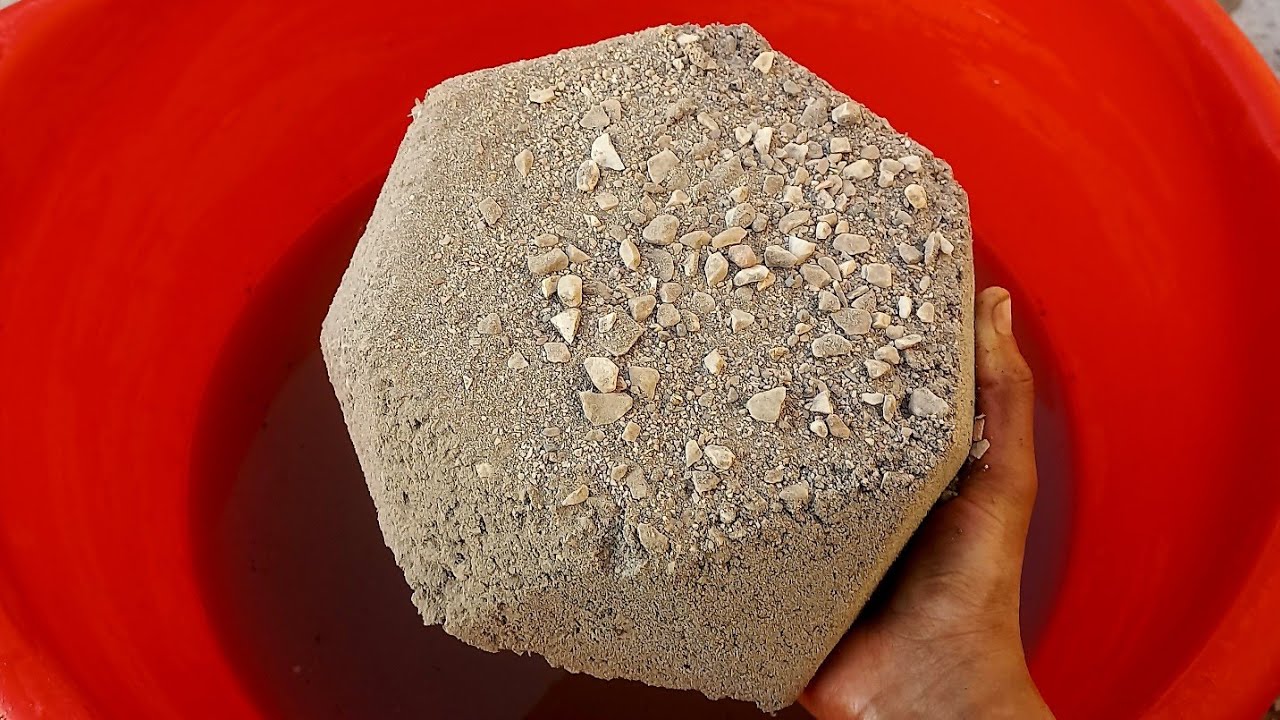 Brand New Hexagonal Shapea of stoney texture crumbling and dipping in lots of water asmr sounds