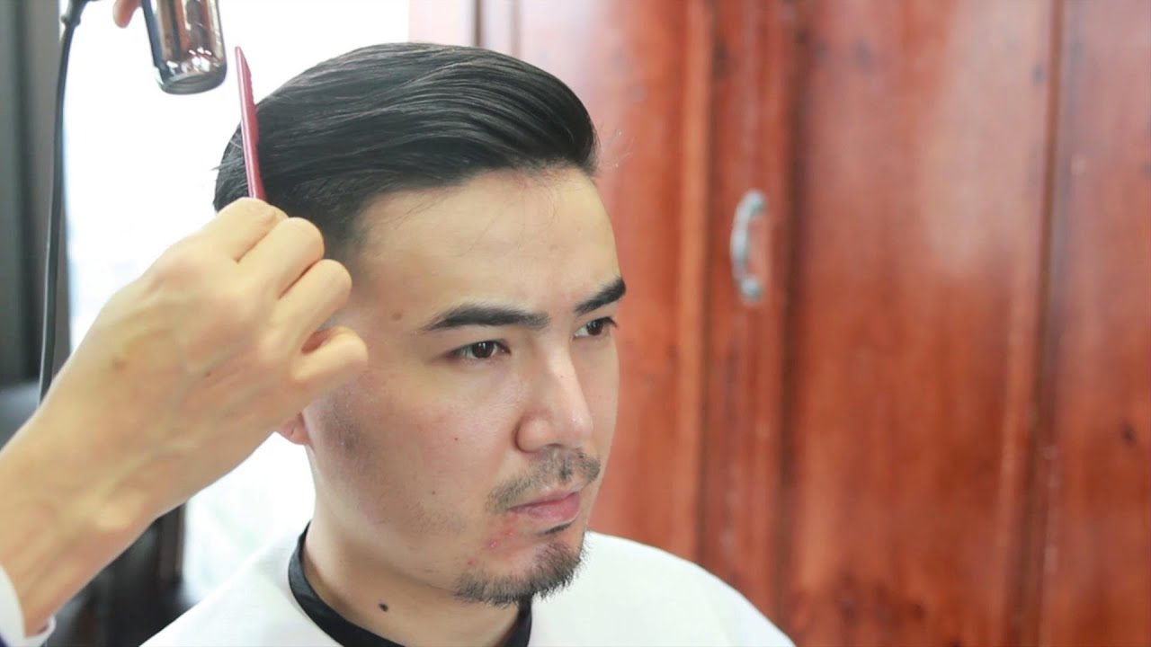 손질하기 쉬운 슬릭백포마드 헤어스타일 / Slick Back and Clean Barber Shave ManHair BarBering