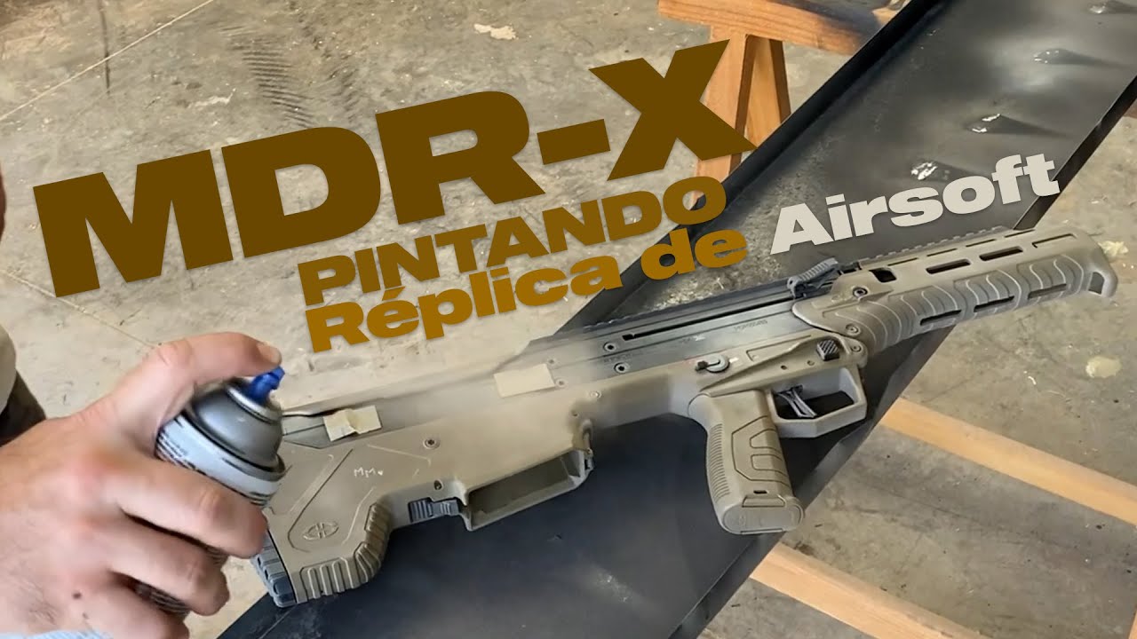 Pintando y modificando réplica de Airsoft en casa de Kenny. MDR Silverback. Capsule Airsoft Lab