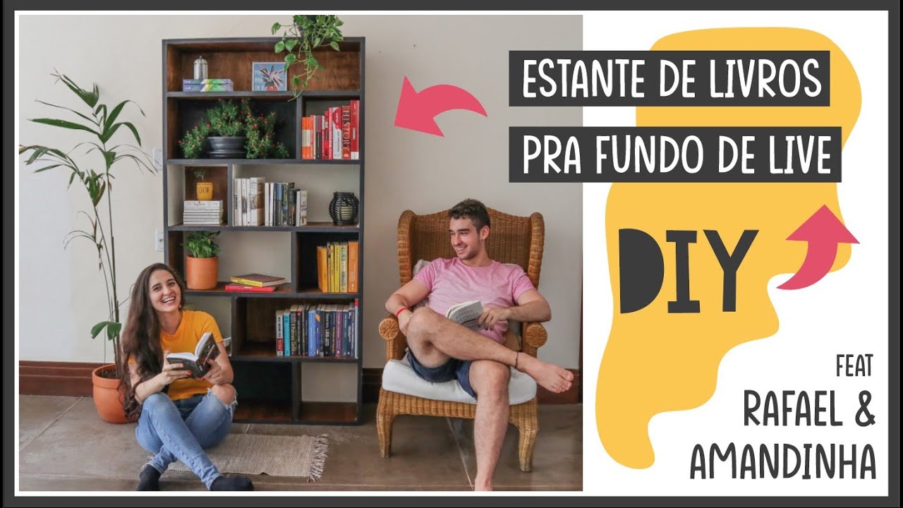 DIY - COMO FAZER ESTANTE DE LIVROS [pra fundo de live]