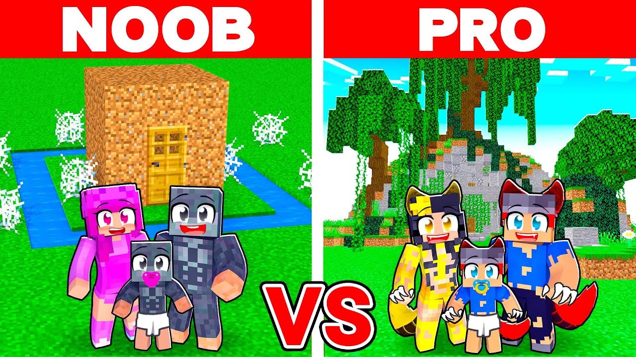 Having a NOOB vs PRO DIREWOLF Family In Minecraft!