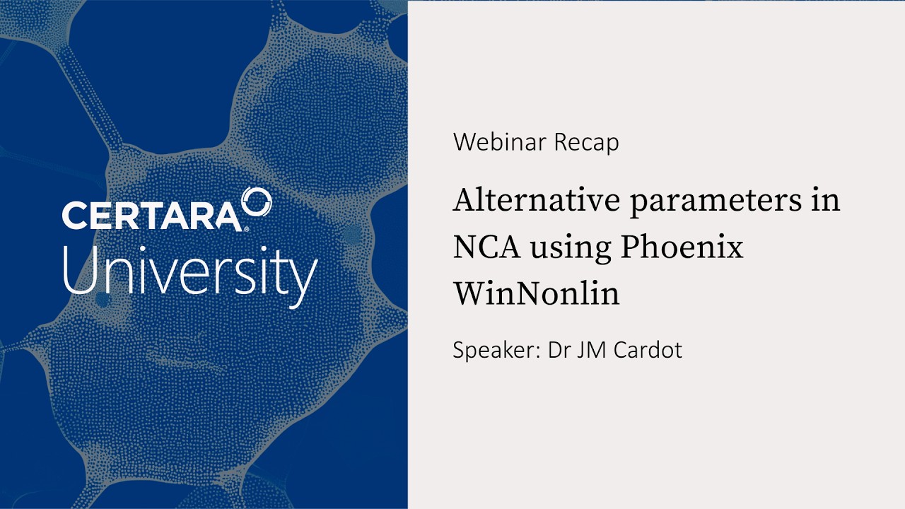 Альтернативные параметры в NCA с использованием Phoenix WinNonlin
