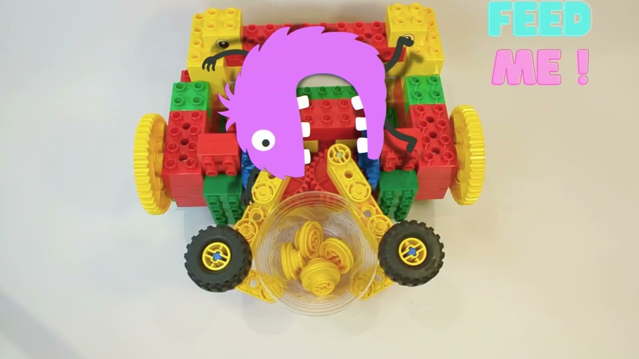 LEGO｜9656｜Hungry Monster｜貪食小怪獸｜How to grab and pour bricks ?