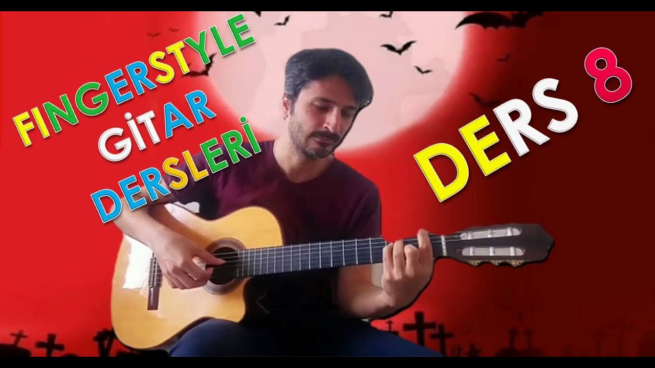 FINGERSTYLE GİTAR DERSLERİ 8  (Nota, tab ve akorlu dökümanlar eşliğinde) (Em tonu giriş)