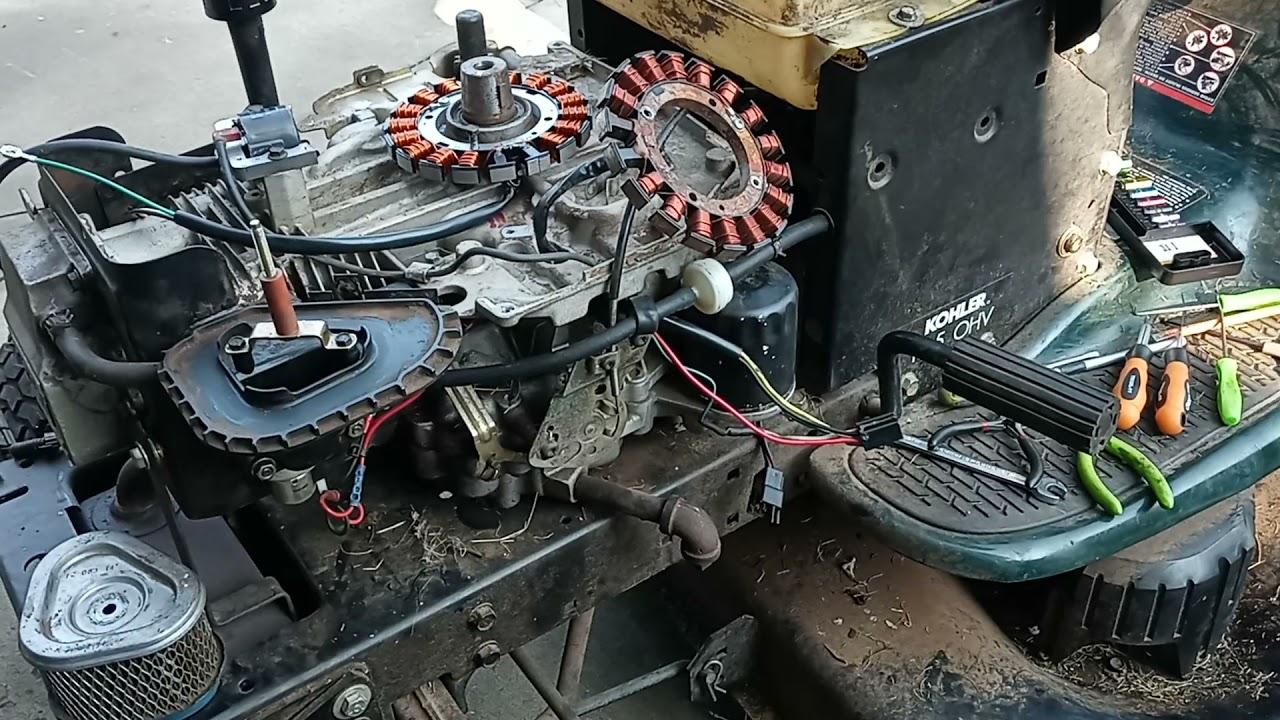 RDMJ. Parte#1 COMO CAMBIAR UN ESTATOR( GENERADOR DE VOLTAGE. ) KOHLER 15.5 HP. CRAFTMAN  TRACTOR