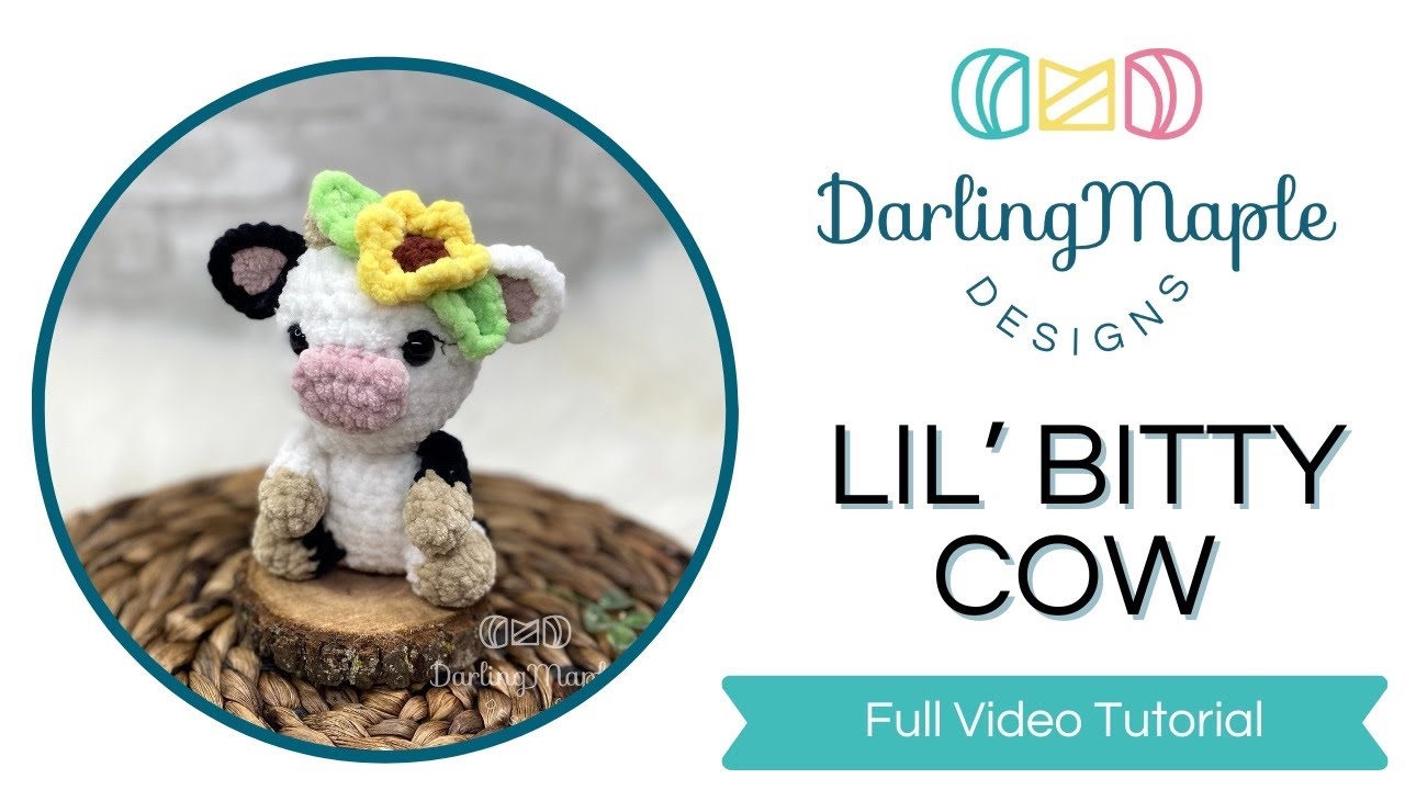 Lil’ Bitty Cow - Free Cow Crochet Pattern / Amigurumi Cow / Full Video Tutorial / Cute Crochet Cow