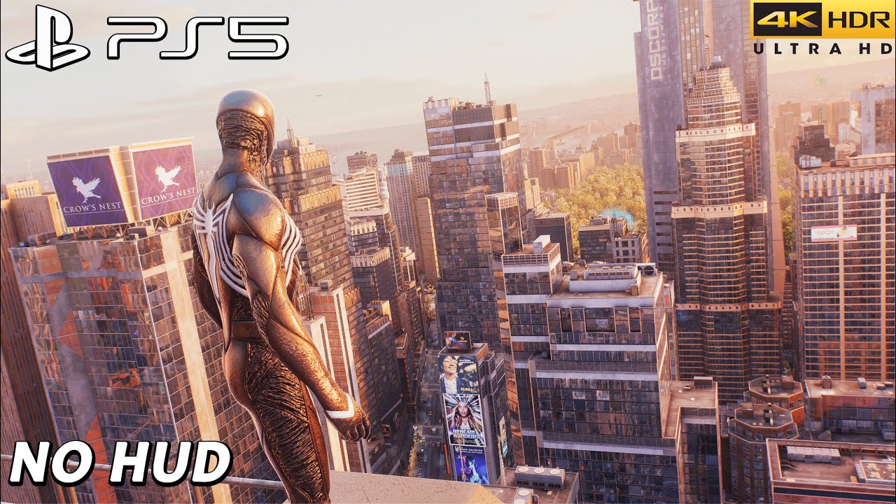 Spider-Man 2 PS5 - Симбиот Свободный бой (БЕЗ HUD / 4K 60FPS)