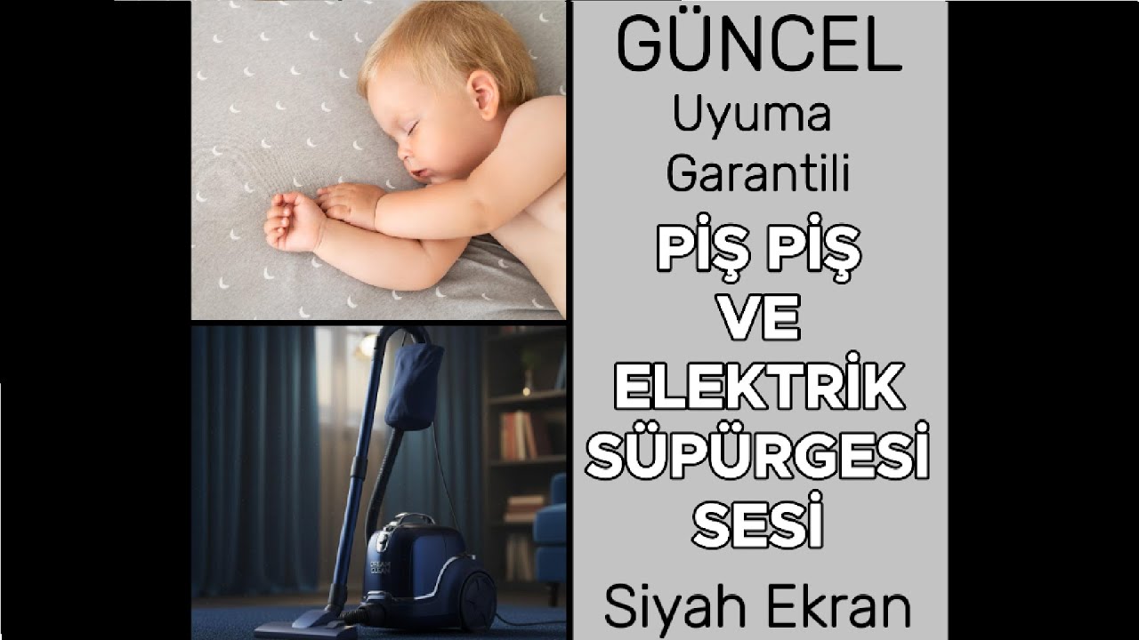 Piş Piş ve Elektrikli Süpürge Sesi | 5 Saat (Siyah Ekran)