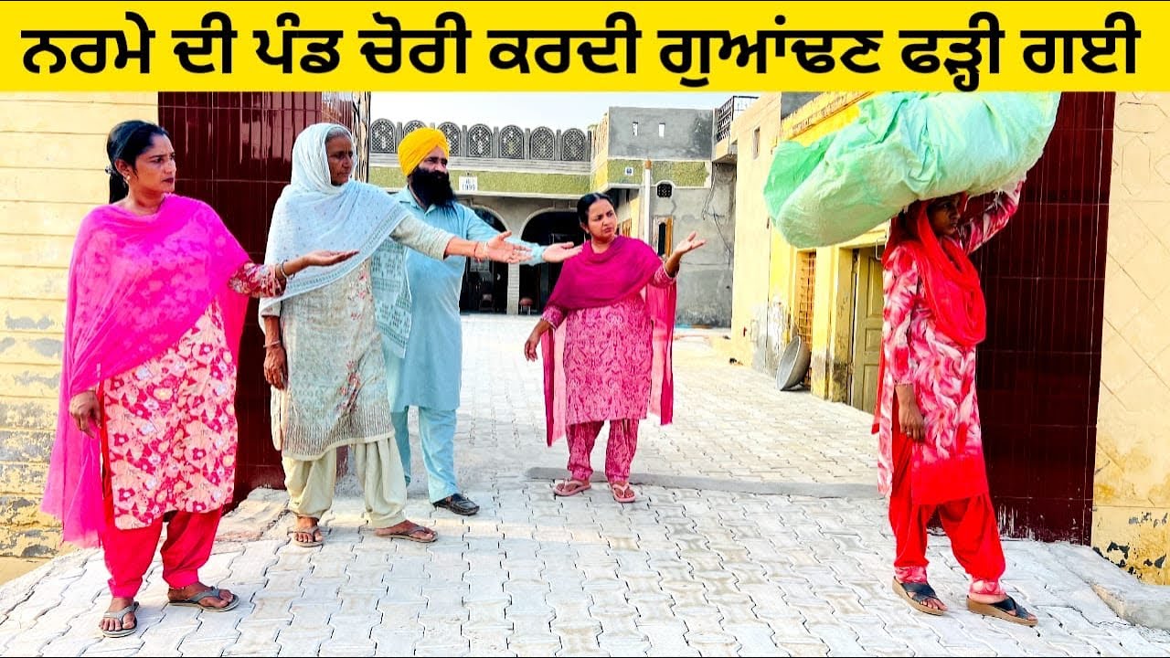 ਨਰਮੇ ਦੀ ਪੰਡ ਚੋਰੀ ਕਰਦੀ ਗੁਆਂਢਣ ਫੜ੍ਹੀ ਗਈ Narme di pand di chori punjabi short video #narma #chori #pand