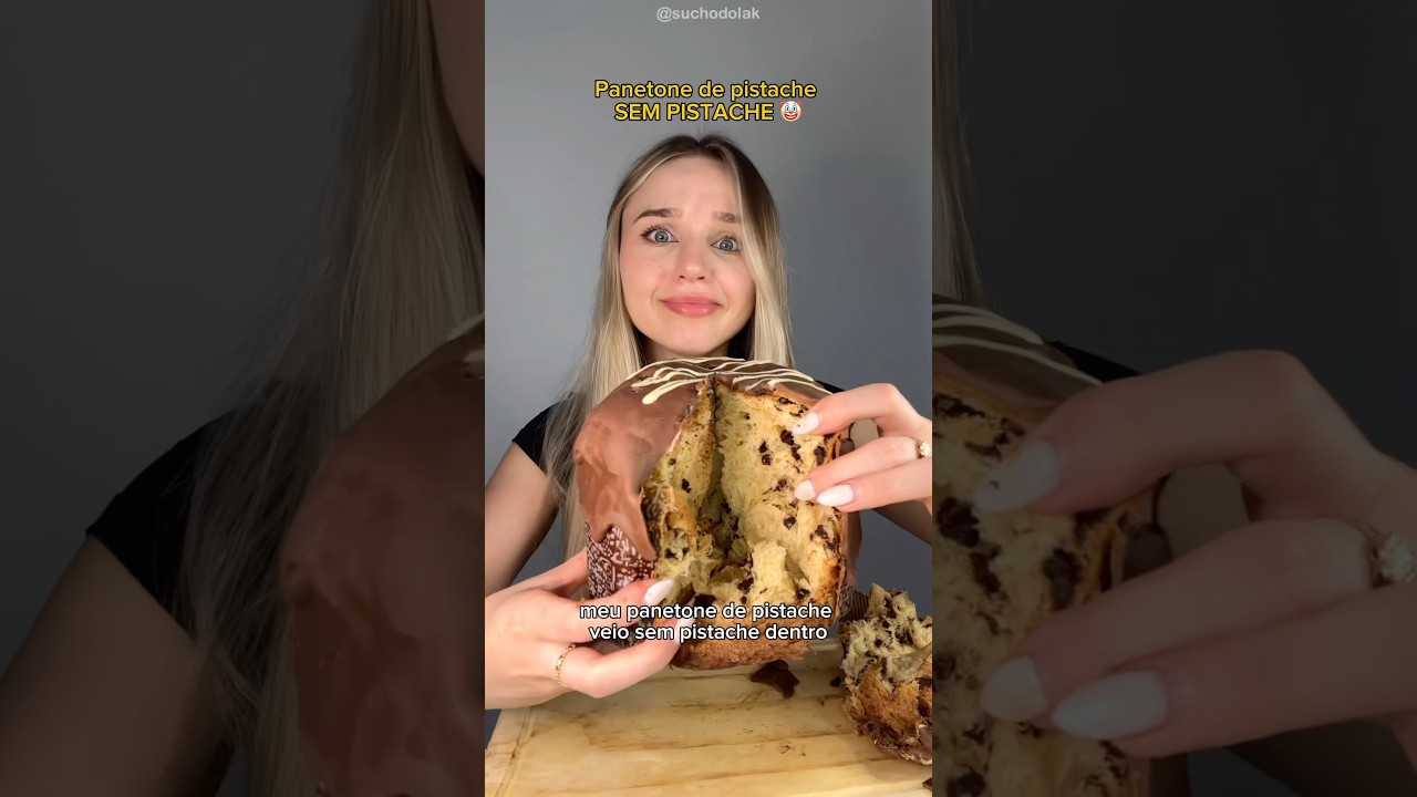 MEU PANETONE veio SEM PISTACHE 😳cacau show #panetonedepistache #pistache #panetonecacaushow #comida