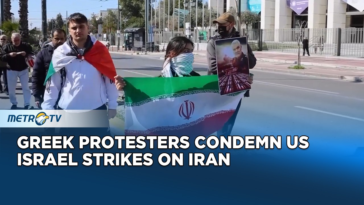 Protest Erupts in Athens Against US, Israel Strikes on Iran