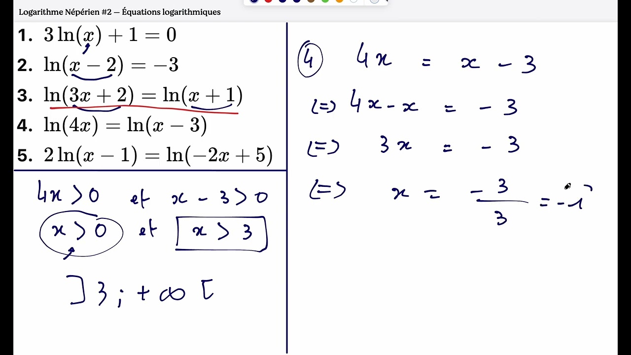 Logarithme Népérien #2 — Équations logarithmiques